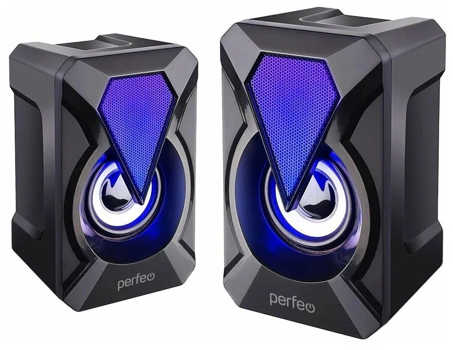 картинка Колонки 2.0 Perfeo "FLAMES" 6Вт черный от магазина бытовой техники и электроники «Тантал»