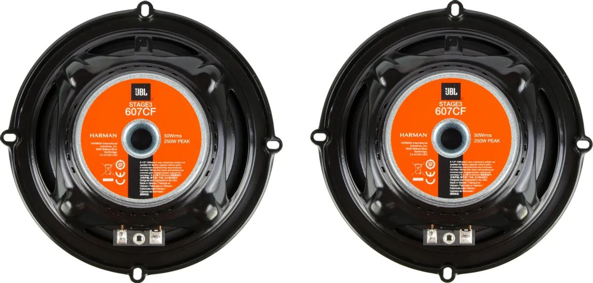 картинка Колонки автомобильные JBL Stage3 607CF 6 1/2" (16.5см) (без решетки) 250Вт 92дБ 3Ом (ком.:4шт) от магазина бытовой техники и электроники «Тантал»