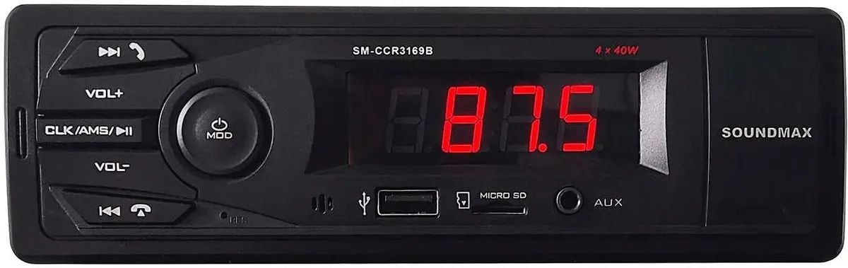 картинка Автомагнитола Soundmax SM-CCR3169B 1DIN 4x40Вт от магазина бытовой техники и электроники «Тантал»