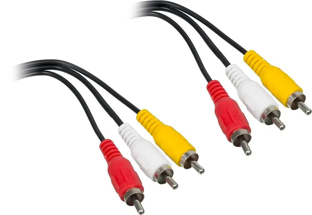 картинка Кабель Ningbo 3 RCA - 3 RCA 1м черный (JAAC027-1) от магазина бытовой техники и электроники «Тантал»