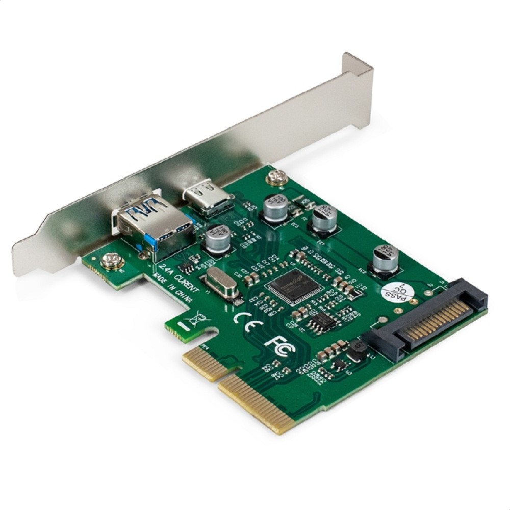 картинка Контроллер ExeGate EXE-320-1A1C 10Gbps (PCI-E x4 v3.0, USB3.2 Gen2 1xType-A + 1xType-C ext., SuperSpeed+ скорость до 10 Гбит/с, разъем доп.питания, A от магазина бытовой техники и электроники «Тантал»
