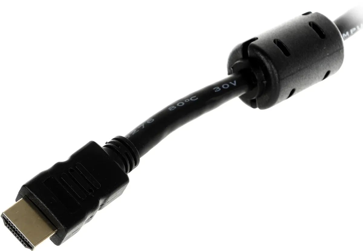 картинка Кабель Ningbo HDMI - HDMI ферр.кольца 1.8м черный (HDMI-1.8M-MG(VER1.4)) от магазина бытовой техники и электроники «Тантал»