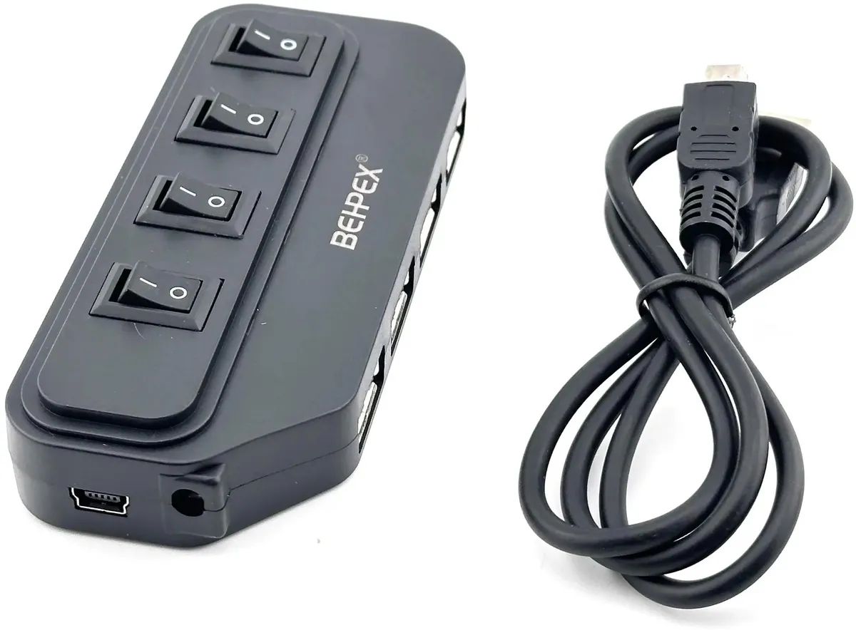 картинка Разветвитель USB 2.0 BPH-1907 4порт. черный от магазина бытовой техники и электроники «Тантал»