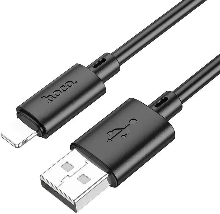 картинка Кабель Hoco X88 Gratified USB 2.0 Type-A - Lightning 1м черный от магазина бытовой техники и электроники «Тантал»