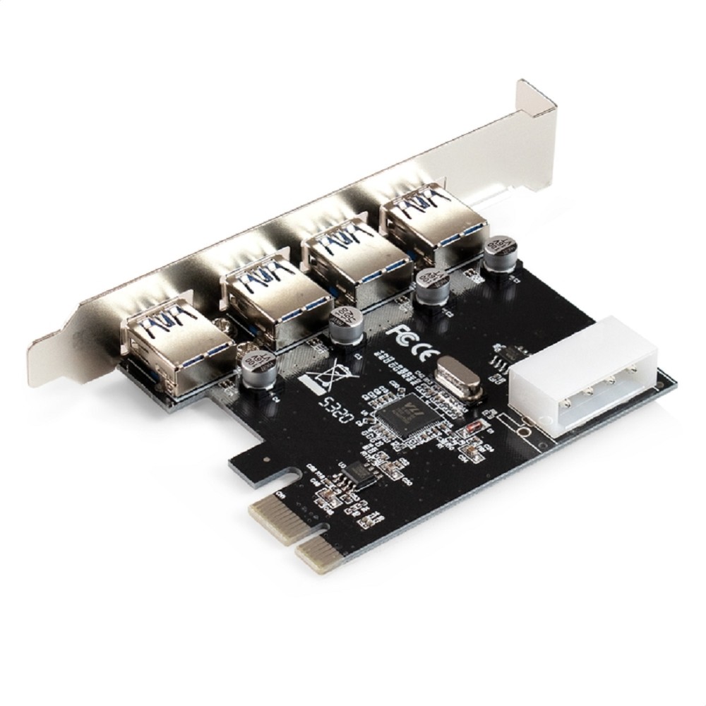 картинка Контроллер ExeGate EXE-314 v2.0 (PCI-E x1 v2.0, 4*USB3.0 ext., разъем доп.питания Molex, VIA Labs Chipset VL805) от магазина бытовой техники и электроники «Тантал»