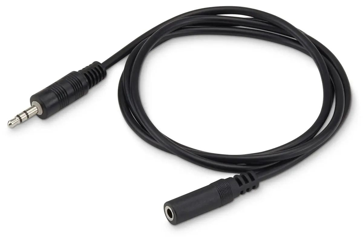 картинка Кабель-удлинитель Buro Jack 3.5 - Jack 3.5(f) 2м черный (BAAC003-2) от магазина бытовой техники и электроники «Тантал»