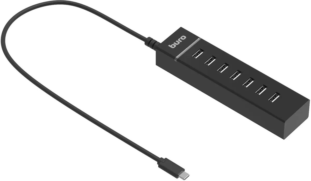 картинка Разветвитель USB-C Buro BPH-C-P107 портов:7шт черный (BU-USBC-HUB-7U2) от магазина бытовой техники и электроники «Тантал»