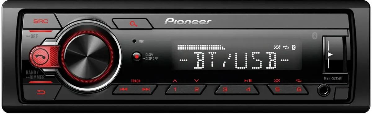 картинка Автомагнитола Pioneer MVH-S215BT 1DIN 4x50Вт от магазина бытовой техники и электроники «Тантал»