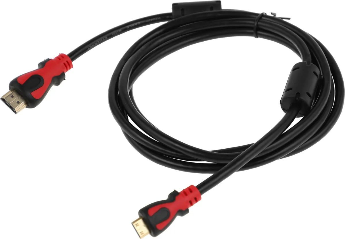 картинка Кабель HDMI - Mini HDMI ферр.кольца 2м черный от магазина бытовой техники и электроники «Тантал»
