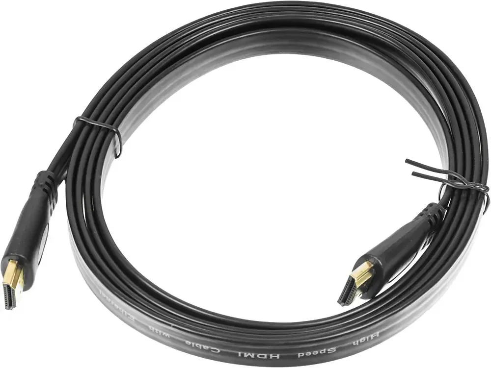 картинка Кабель Buro HDMI - HDMI ver 1.4 плоский 2м черный (BHP HDMI 2) от магазина бытовой техники и электроники «Тантал»