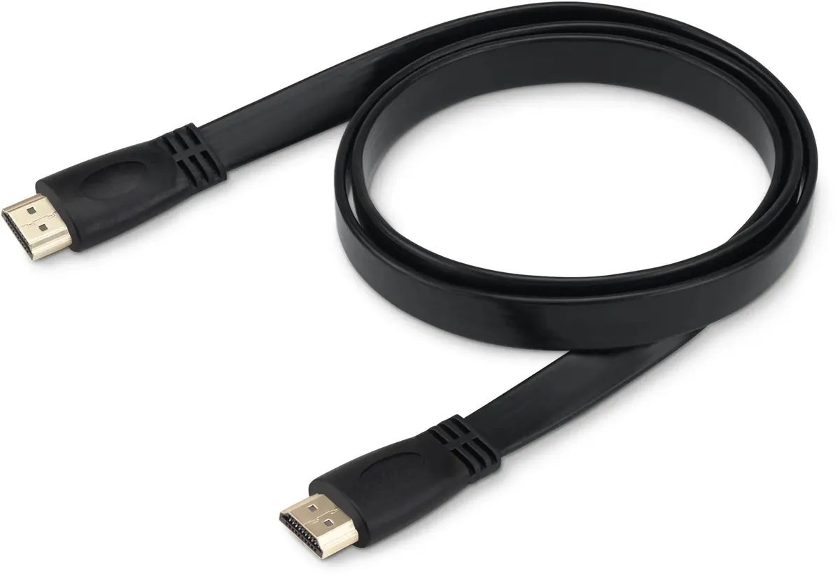 картинка Кабель Buro HDMI - HDMI ver 1.4 плоский 1м черный (BHP HDMI 1) от магазина бытовой техники и электроники «Тантал»