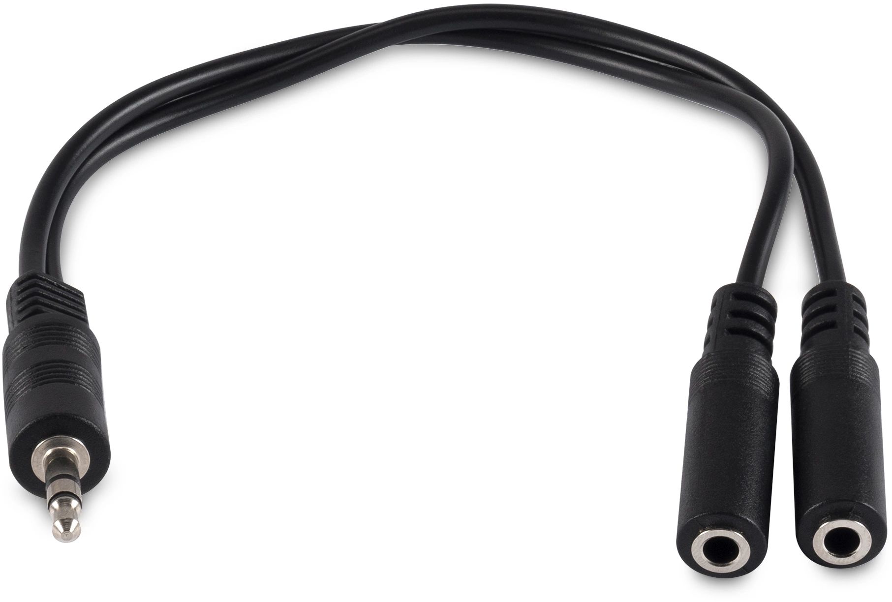 картинка Переходник Buro 2xJack 3.5(f) - Jack 3.5 0.2м черный (BU-2XJACK-JACK) от магазина бытовой техники и электроники «Тантал»