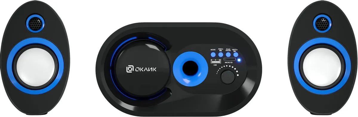 картинка Портативные колонки Oklick OK-433 2.1 15Вт черный от магазина бытовой техники и электроники «Тантал»