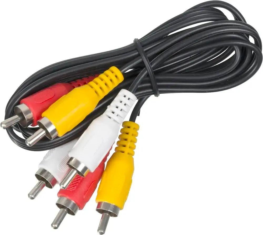 картинка Кабель Ningbo 3 RCA - 3 RCA 1м черный (JAAC027-1) от магазина бытовой техники и электроники «Тантал»