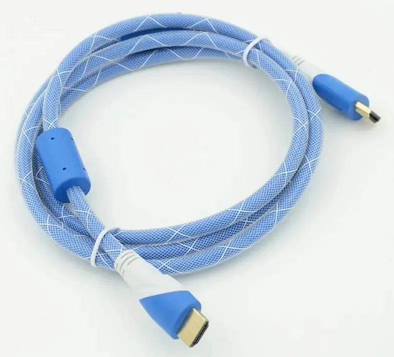 картинка Кабель HDMI - HDMI ферр.кольца позолоч.конт. 1.8м синий/белый от магазина бытовой техники и электроники «Тантал»