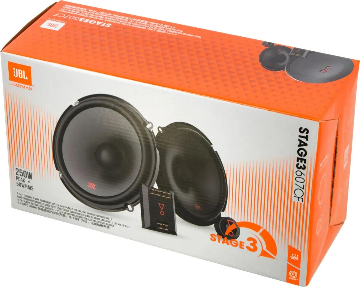 картинка Колонки автомобильные JBL Stage3 607CF 6 1/2" (16.5см) (без решетки) 250Вт 92дБ 3Ом (ком.:4шт) от магазина бытовой техники и электроники «Тантал»