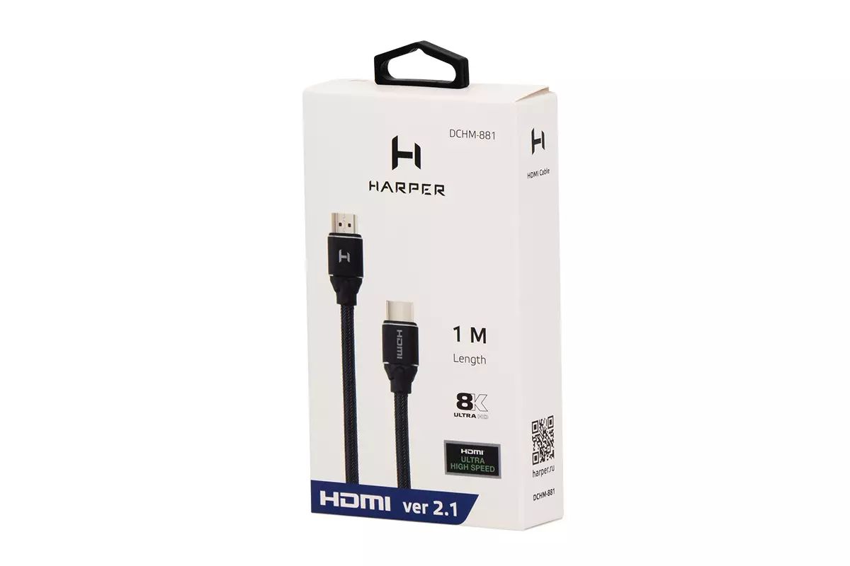 картинка Кабель Harper HDMI - HDMI 8K 1м черный (DCHM-881) от магазина бытовой техники и электроники «Тантал»