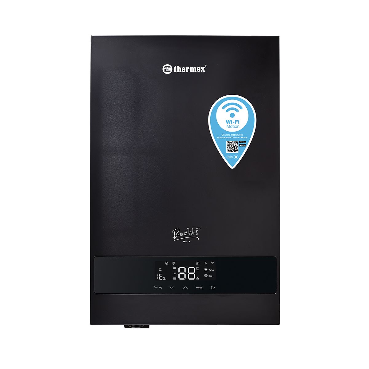 картинка Электрический котел Thermex Boss 12 Wi-Fi (Black) настенный одноконтурный 120м² от магазина бытовой техники и электроники «Тантал»