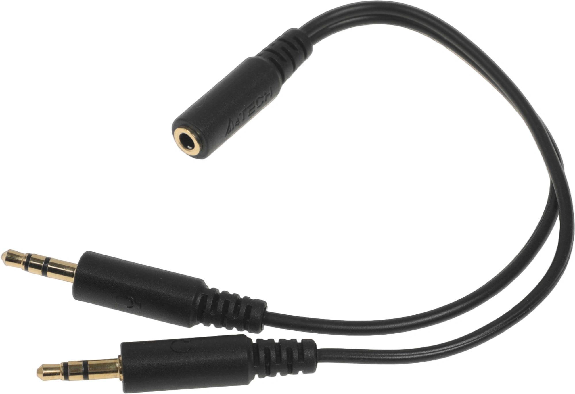 картинка Переходник A4Tech 2xJack 3.5(f) - Jack 3.5 0.2м черный (AD-4P) от магазина бытовой техники и электроники «Тантал»