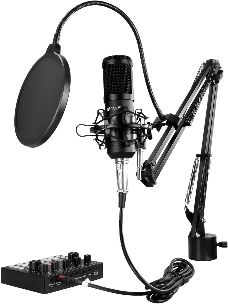 картинка Микрофон Oklick SM-600G 2.5м черный от магазина бытовой техники и электроники «Тантал»