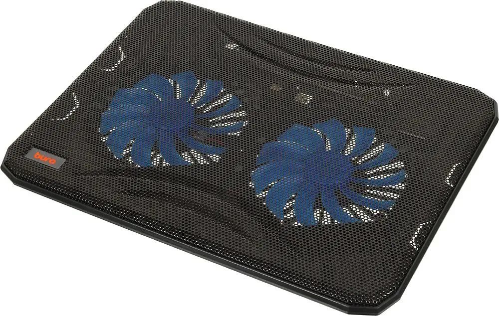картинка Подставка для ноутбука Buro BU-LCP156-B214 15.6"358x270x21мм 1xUSB 2x 140ммFAN 597г металлическая сетка/пластик черный от магазина бытовой техники и электроники «Тантал»