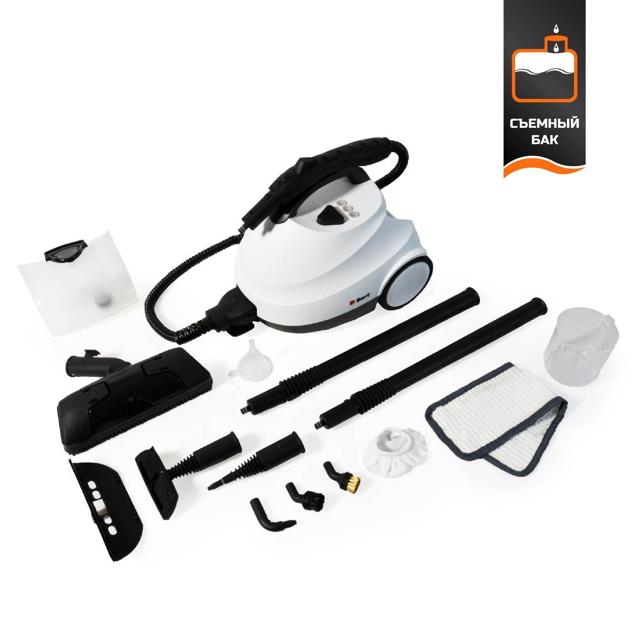 картинка Пароочиститель Bort BDR-2700-R 1.5л 2200Вт серый/черный (93412987) от магазина бытовой техники и электроники «Тантал»