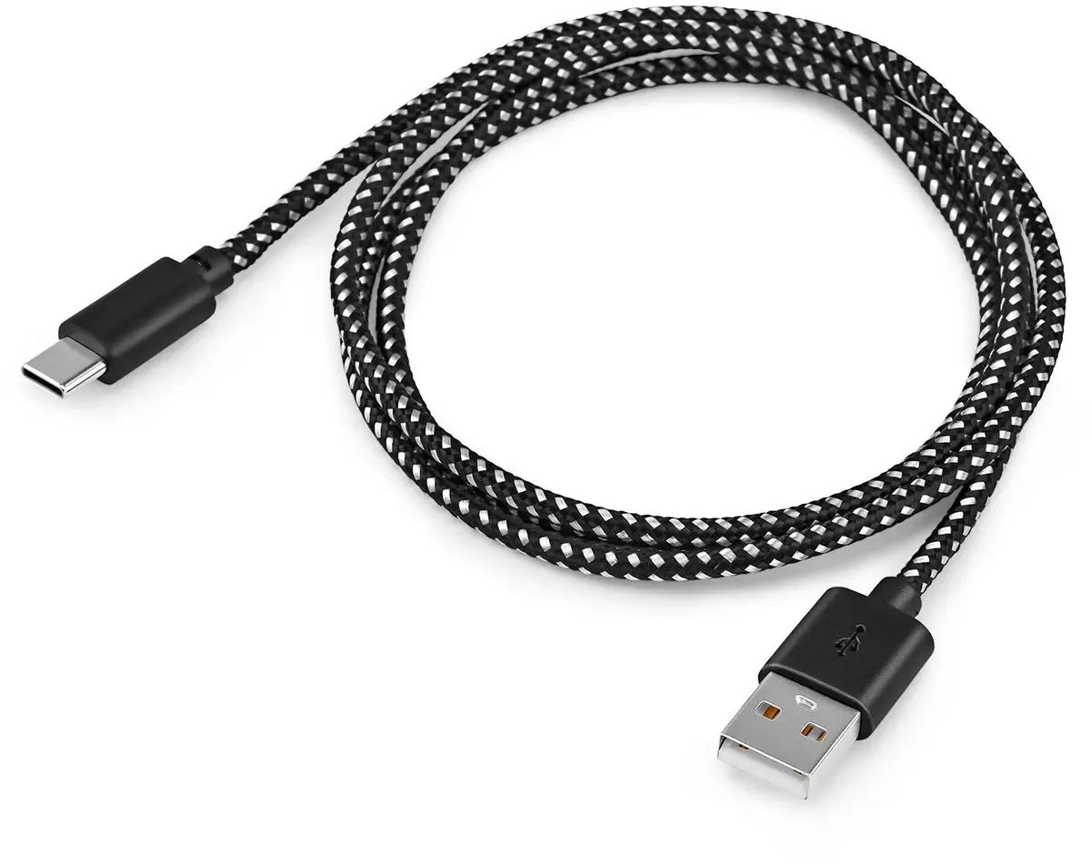 картинка Кабель Buro USB 2.0 Type-A - Type-C оплетка 1м черный (BHP RET TYPEC1) от магазина бытовой техники и электроники «Тантал»
