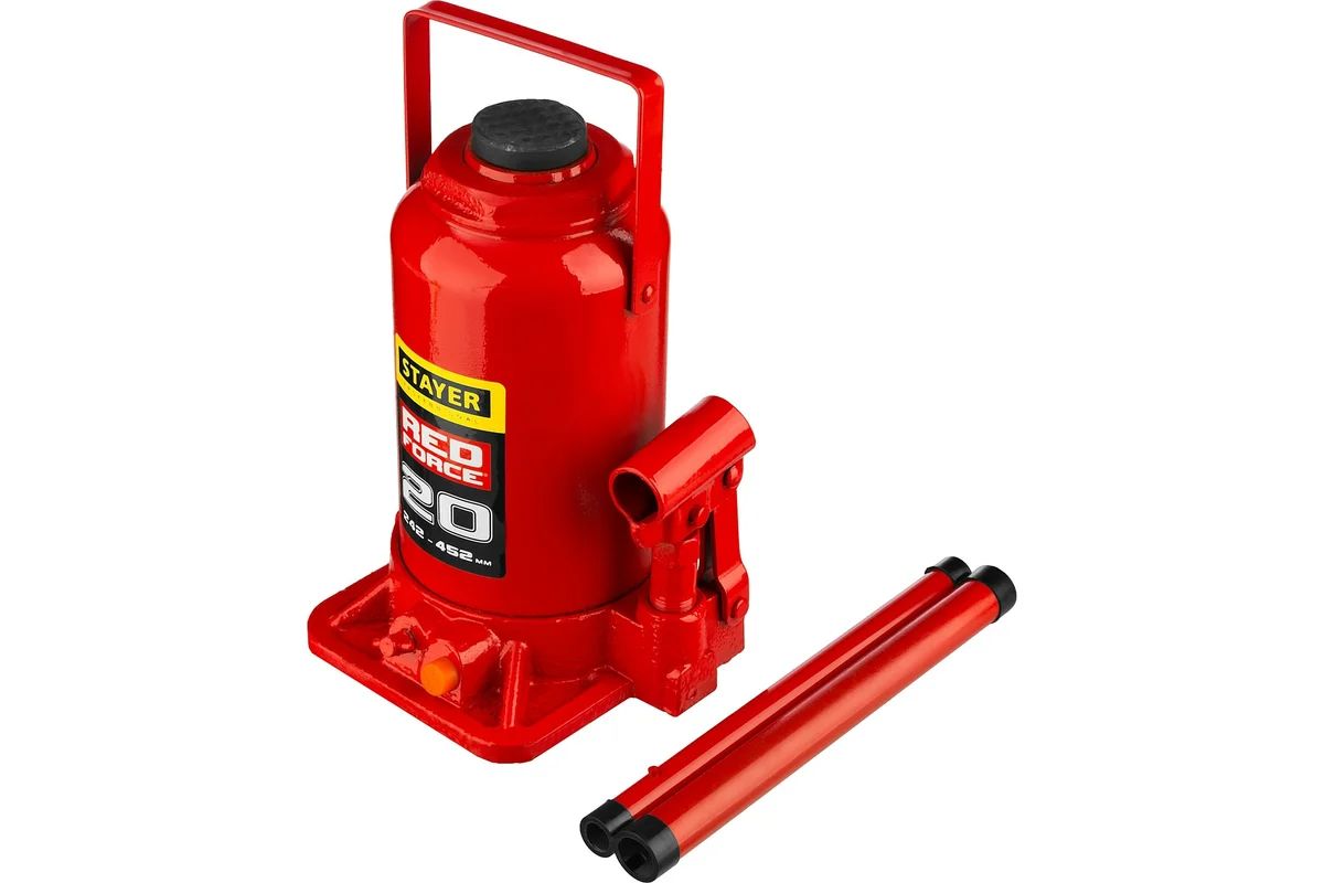 картинка Домкрат бутылочный Stayer RED FORCE 20т 242-452мм (43160-20_z01) от магазина бытовой техники и электроники «Тантал»