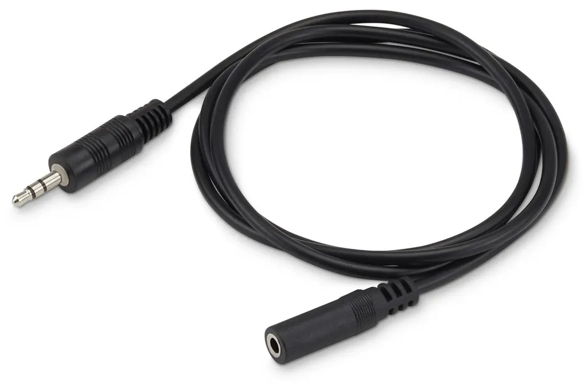 картинка Кабель-удлинитель Buro Jack 3.5 - Jack 3.5(f) 1м черный (BAAC003-1) от магазина бытовой техники и электроники «Тантал»