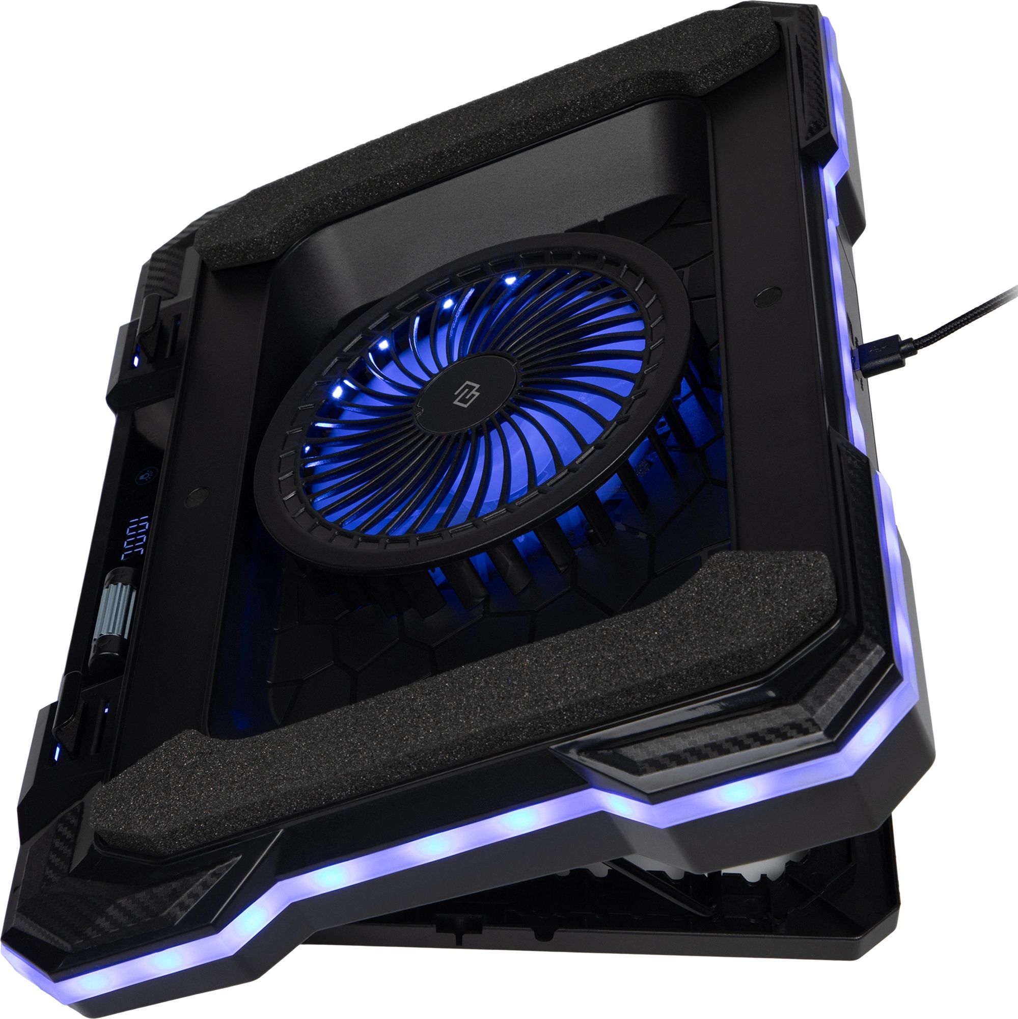 картинка Подставка для ноутбука Digma D-NCP190-1x100RGB 19" 428x316x58мм 52дБ 2xUSB 1x 140ммFAN 1280г Fan-control металл/пластик черный от магазина бытовой техники и электроники «Тантал»