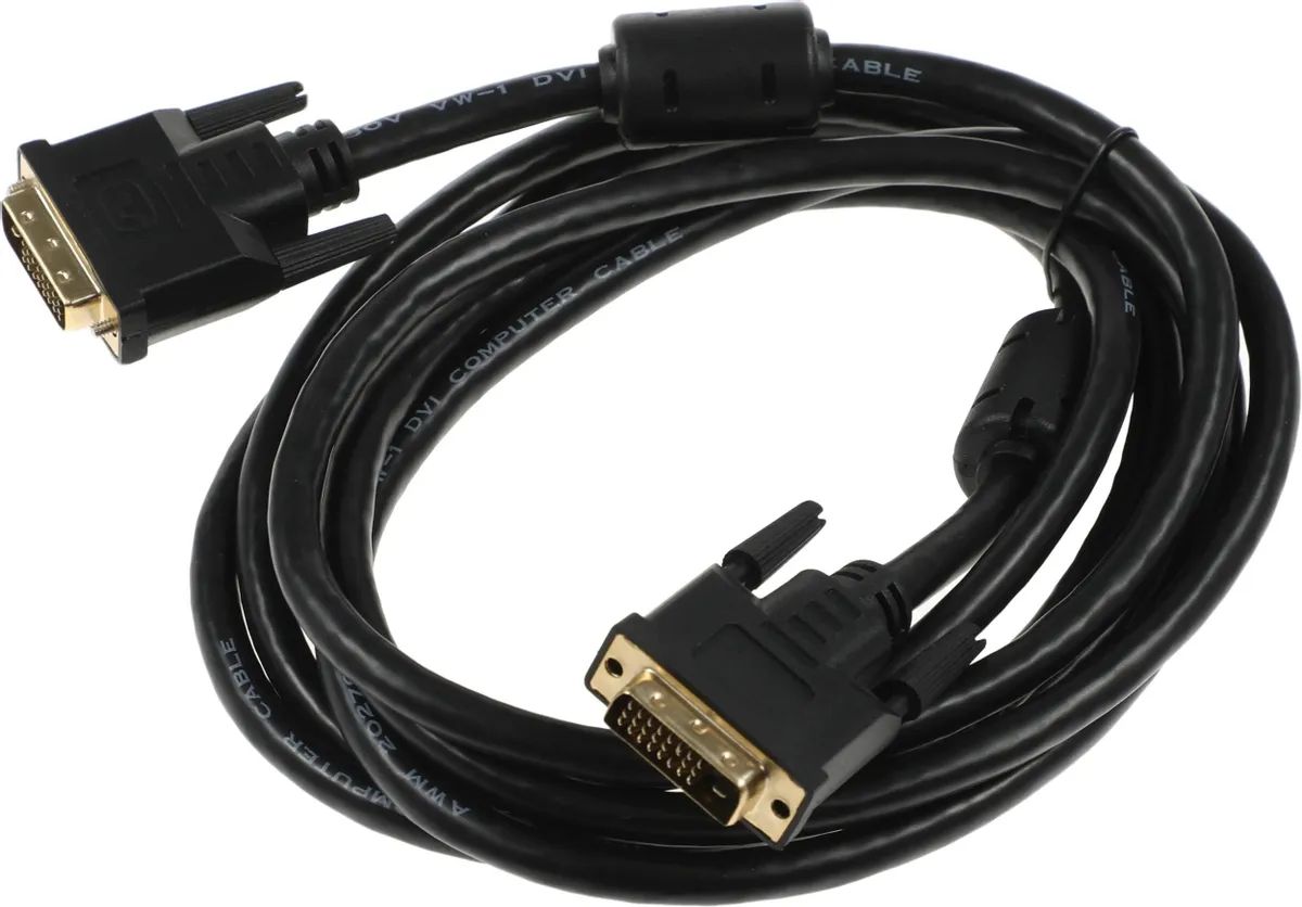 картинка Кабель Ningbo DVI-D - DVI-D ферр.кольца 3м черный от магазина бытовой техники и электроники «Тантал»