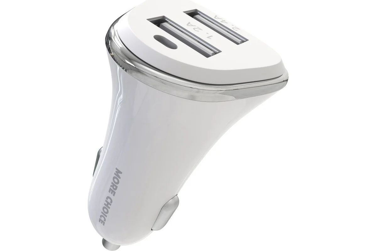 картинка Автомобильное З/У More Choice AC22 2.4A USB Type-A белый от магазина бытовой техники и электроники «Тантал»