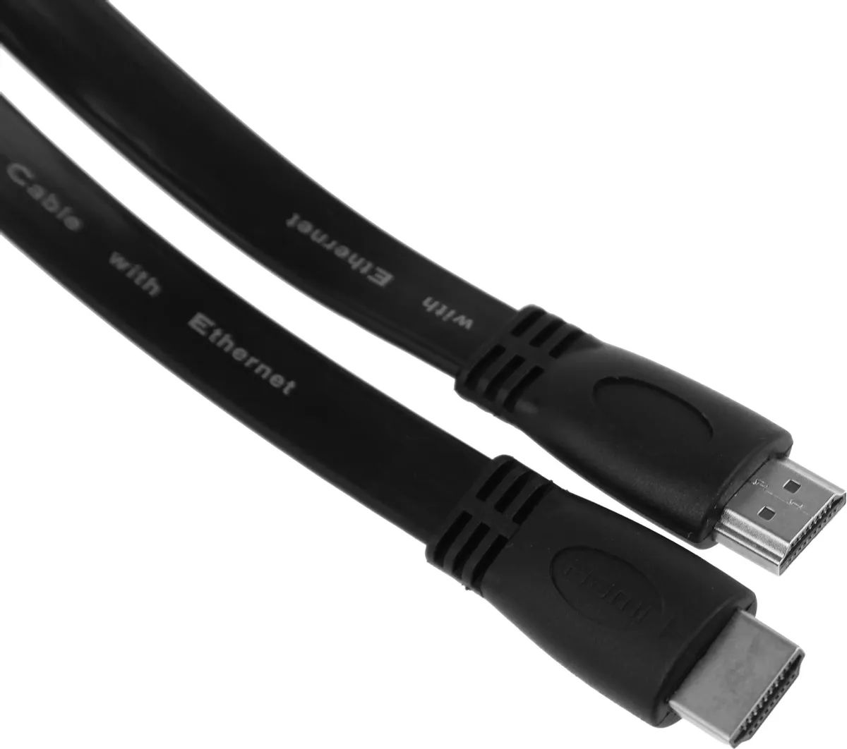 картинка Кабель HDMI - HDMI плоский High Speed ver 1.4 2м черный от магазина бытовой техники и электроники «Тантал»