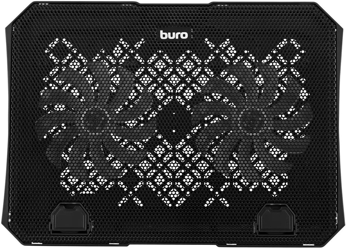 картинка Подставка для ноутбука Buro BU-LCP150-B212 15" 335x265x22мм 74.35дБ 1xUSB 2x 140ммFAN 480г металлическая сетка/пластик черный от магазина бытовой техники и электроники «Тантал»