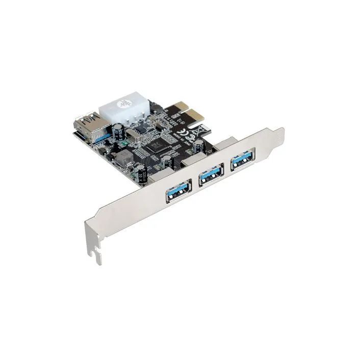 картинка Контроллер PCI-E Exegate EX283720RUS EXE-367 PCI-E 2.0, 3*USB3.0 ext + 1*USB3.0 int, разъем доп.питания (OEM) от магазина бытовой техники и электроники «Тантал»