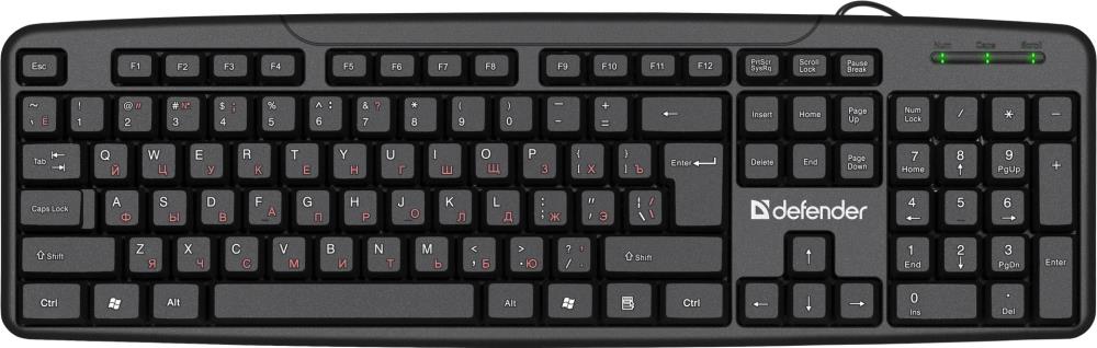 картинка Клавиатура Defender Astra HB-588 проводная черный от магазина бытовой техники и электроники «Тантал»