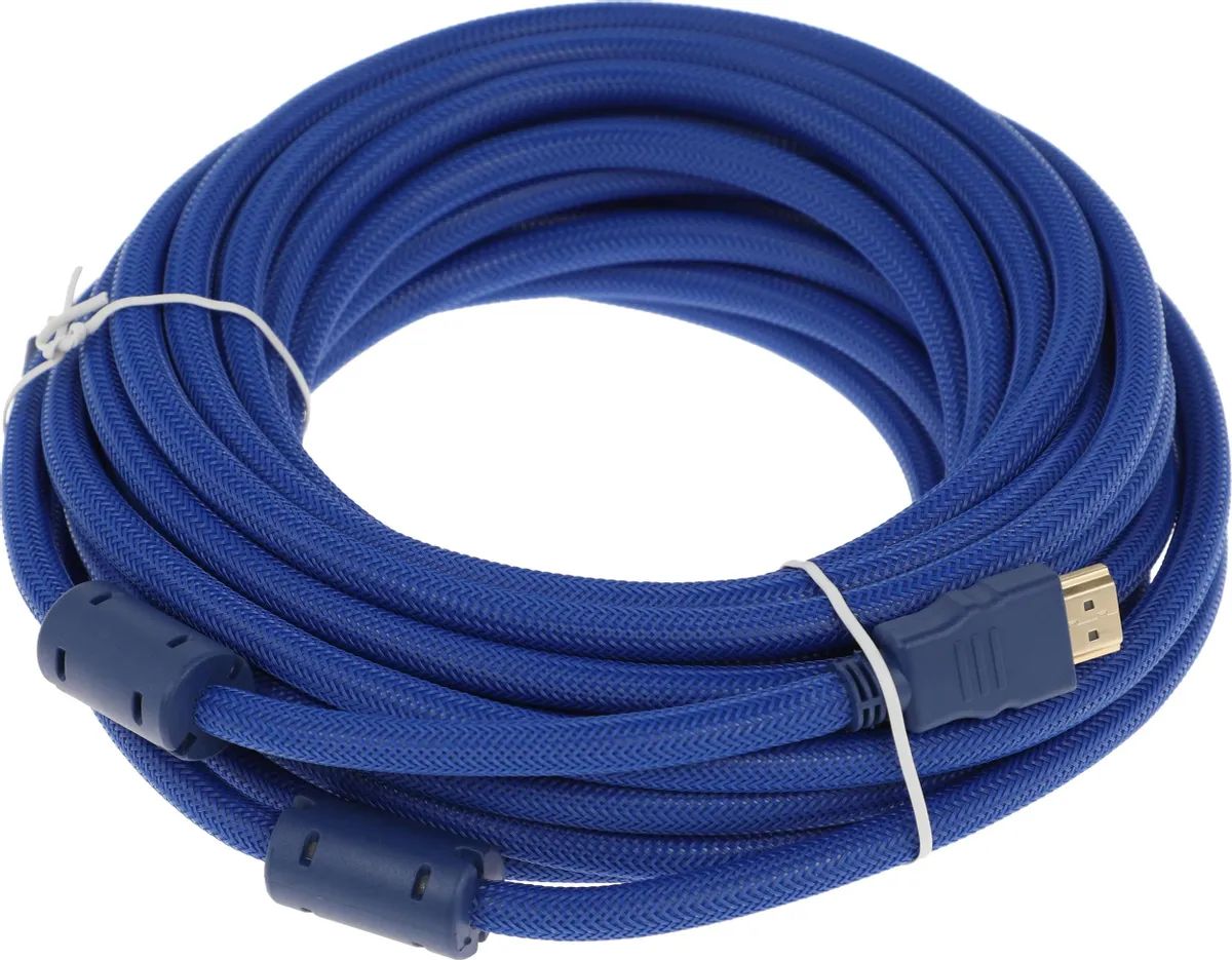 картинка Кабель HDMI - HDMI ферр.кольца 10м синий от магазина бытовой техники и электроники «Тантал»