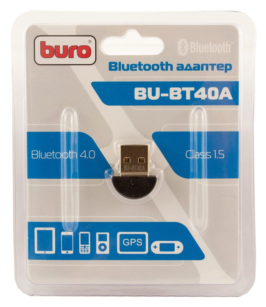 картинка Адаптер USB Buro BU-BT40A Bluetooth 4.0+EDR class 1.5 20м черный от магазина бытовой техники и электроники «Тантал»