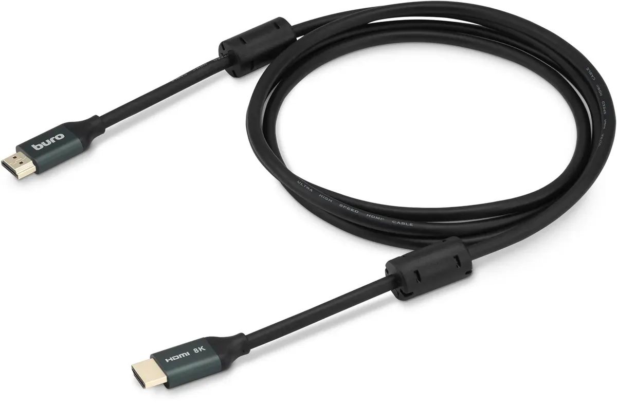 картинка Кабель Buro HDMI - HDMI ver 2.1 ферр.кольца 2м черный (BHP-HDMI-2.1-2G) от магазина бытовой техники и электроники «Тантал»