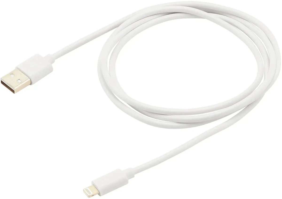 картинка Кабель Buro USB 2.0 Type-A - Lightning 1.2м белый (USB-IP-1.2W2A) от магазина бытовой техники и электроники «Тантал»
