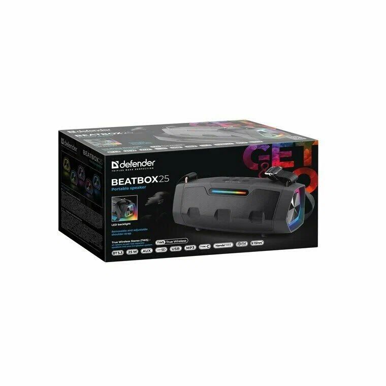 картинка Портативная колонка Defender Beatbox 25 25Вт 3000мАч чёрный от магазина бытовой техники и электроники «Тантал»