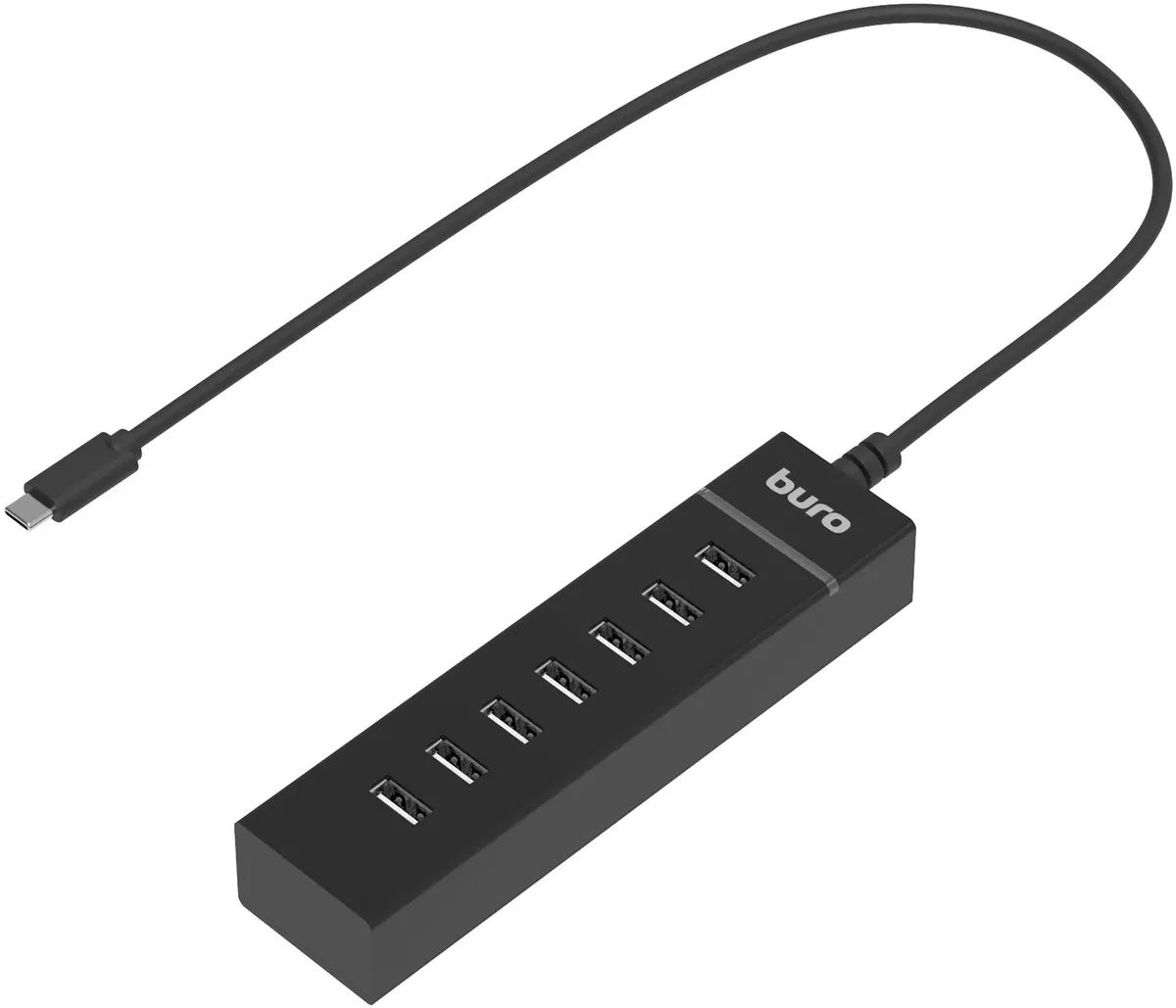 картинка Разветвитель USB-C Buro BPH-C-P107 портов:7шт черный (BU-USBC-HUB-7U2) от магазина бытовой техники и электроники «Тантал»