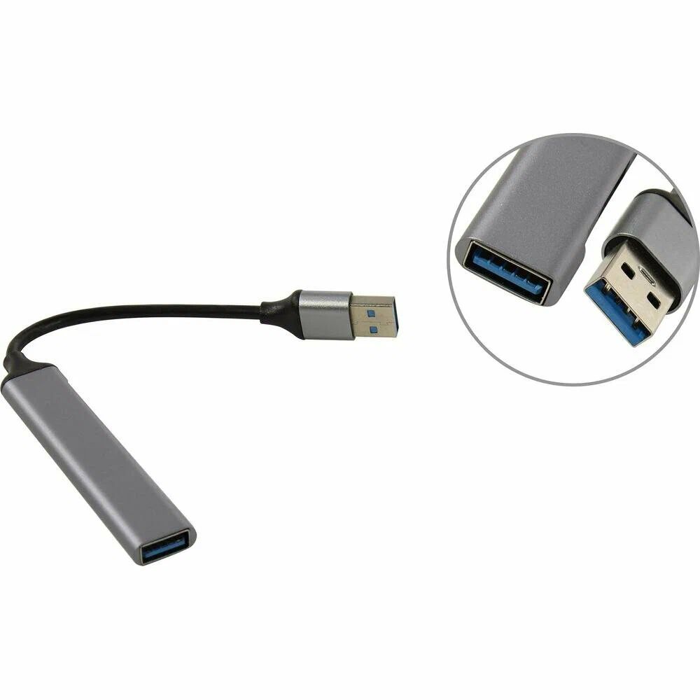 картинка Разветвитель USB 3.0 Orient CU-322 4 порт. серебристый от магазина бытовой техники и электроники «Тантал»