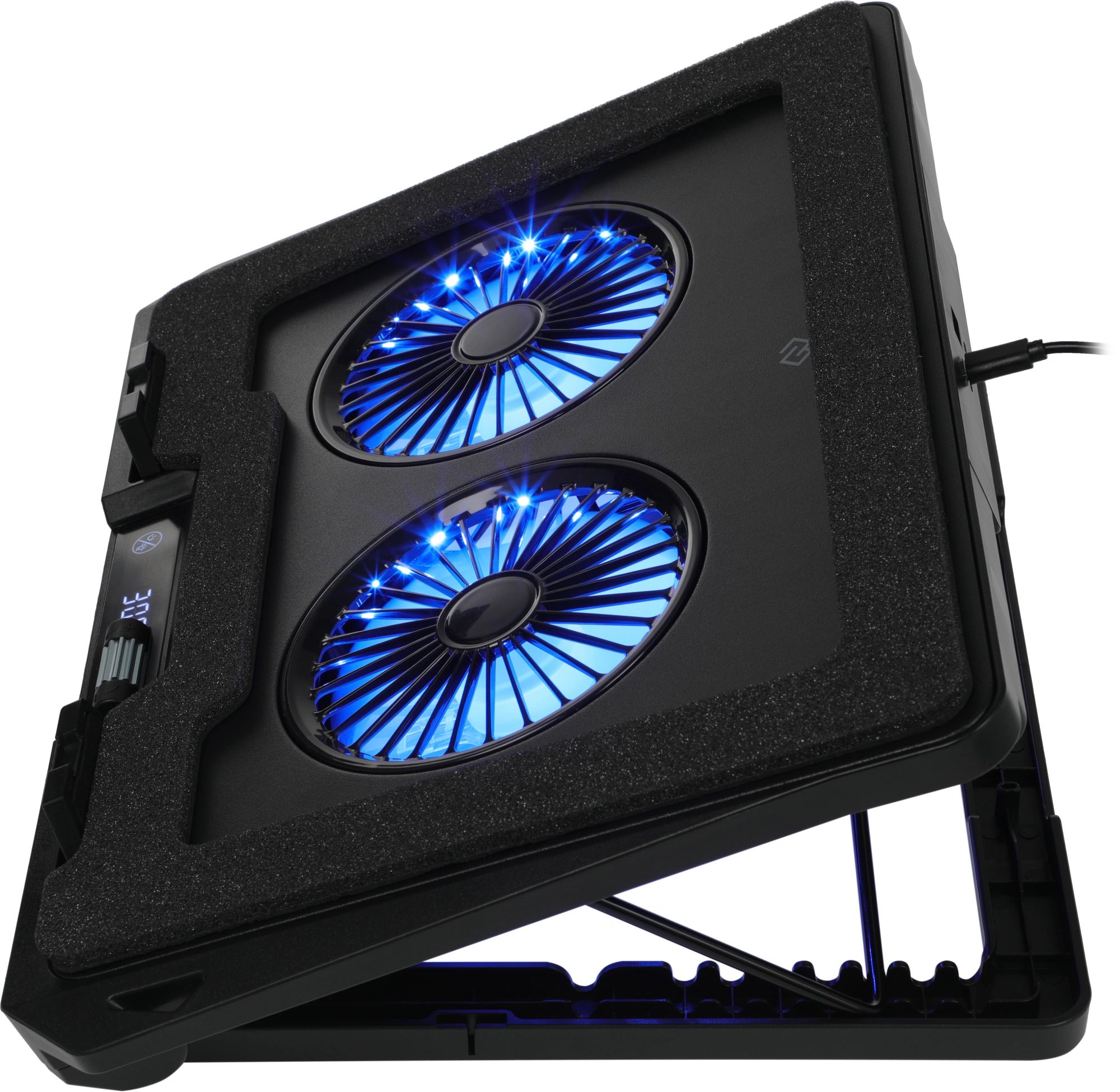 картинка Подставка для ноутбука Digma D-NCP170-2x110RGB 18" 400x288x45мм 52дБ 2xUSB 2x 110ммFAN 1250г Fan-control металл/пластик черный от магазина бытовой техники и электроники «Тантал»
