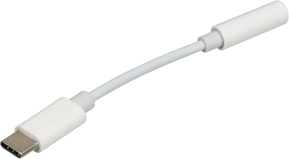 картинка Переходник Jack 3.5 (f)-USB Type-C (m) 0.05м белый от магазина бытовой техники и электроники «Тантал»