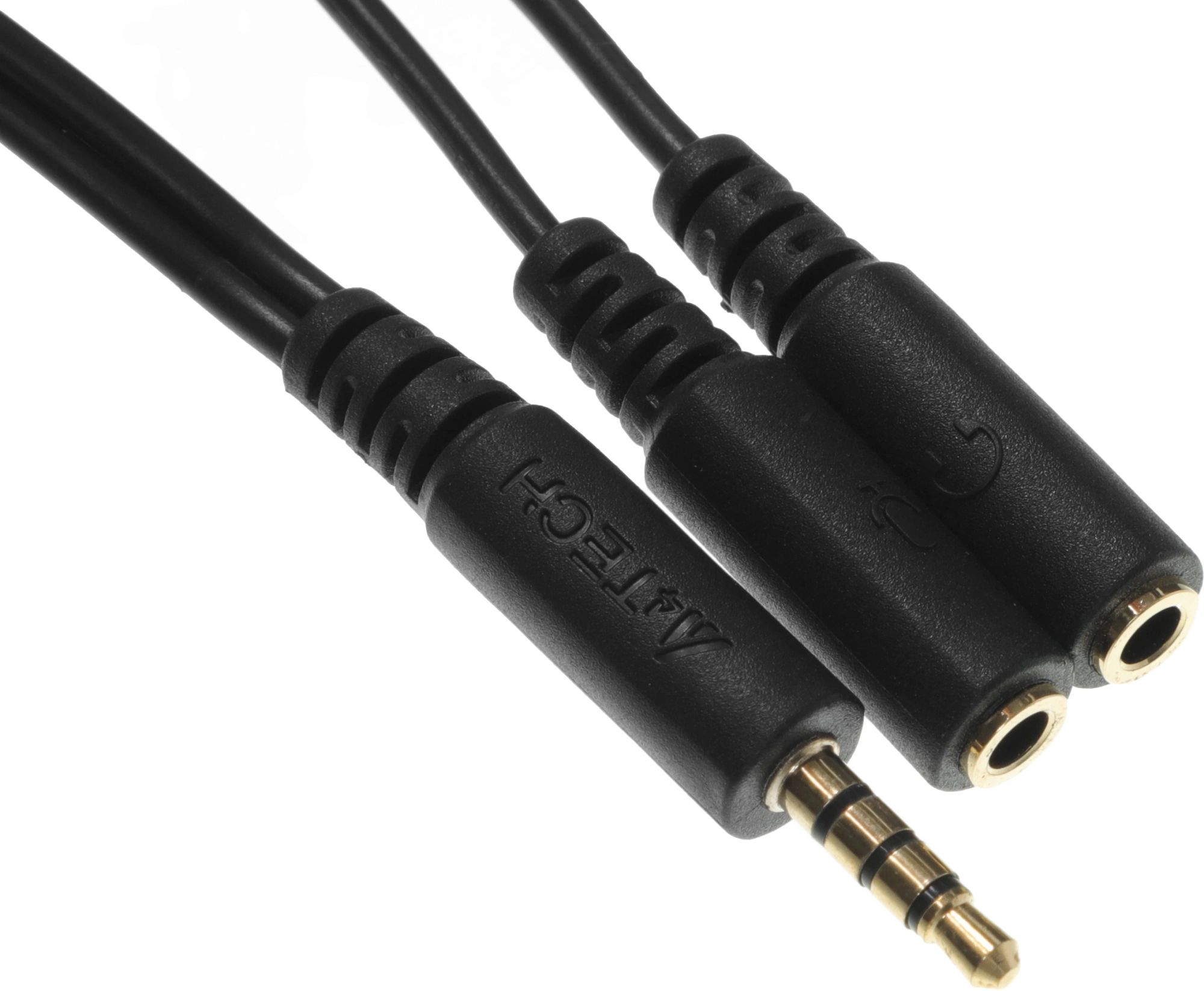 картинка Переходник A4Tech Jack 3.5(f) - 2xJack 3.5 0.2м черный (AD-3P) от магазина бытовой техники и электроники «Тантал»