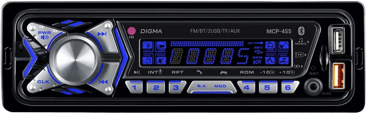 картинка Автомагнитола Digma MCP-455 1DIN 4x50Вт от магазина бытовой техники и электроники «Тантал»