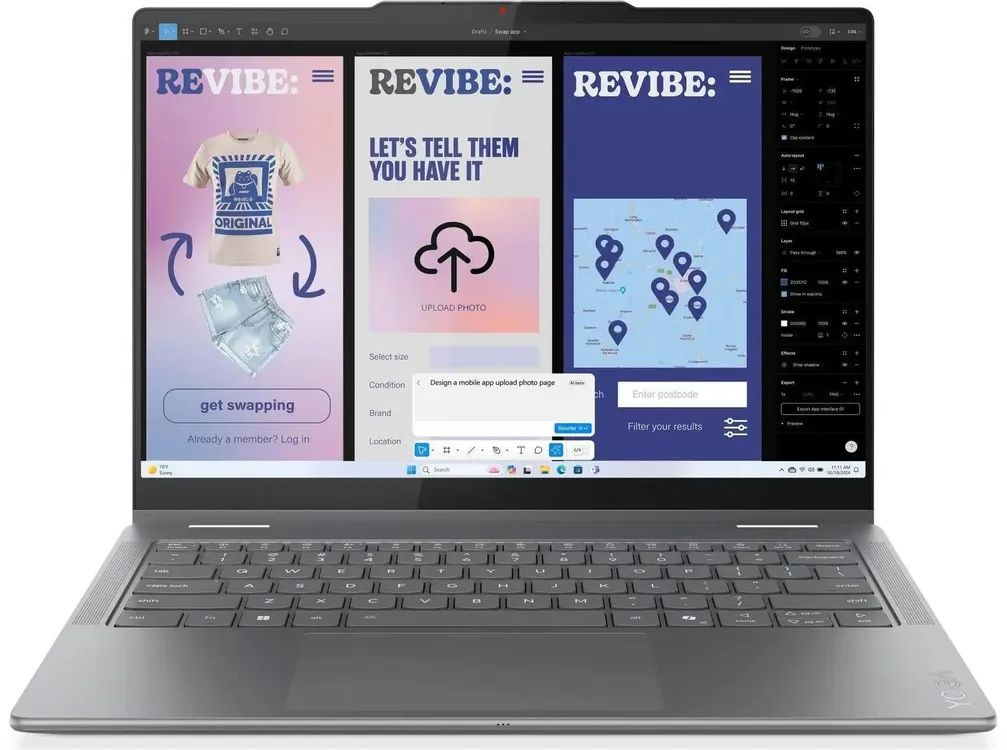 картинка Ноутбук 14" Lenovo Yoga 7 14ILL10 серый Touch Core Ultra 5 226V 16GB/512GB Intel Arc 130V noOS (83JQ003GRK) от магазина бытовой техники и электроники «Тантал»