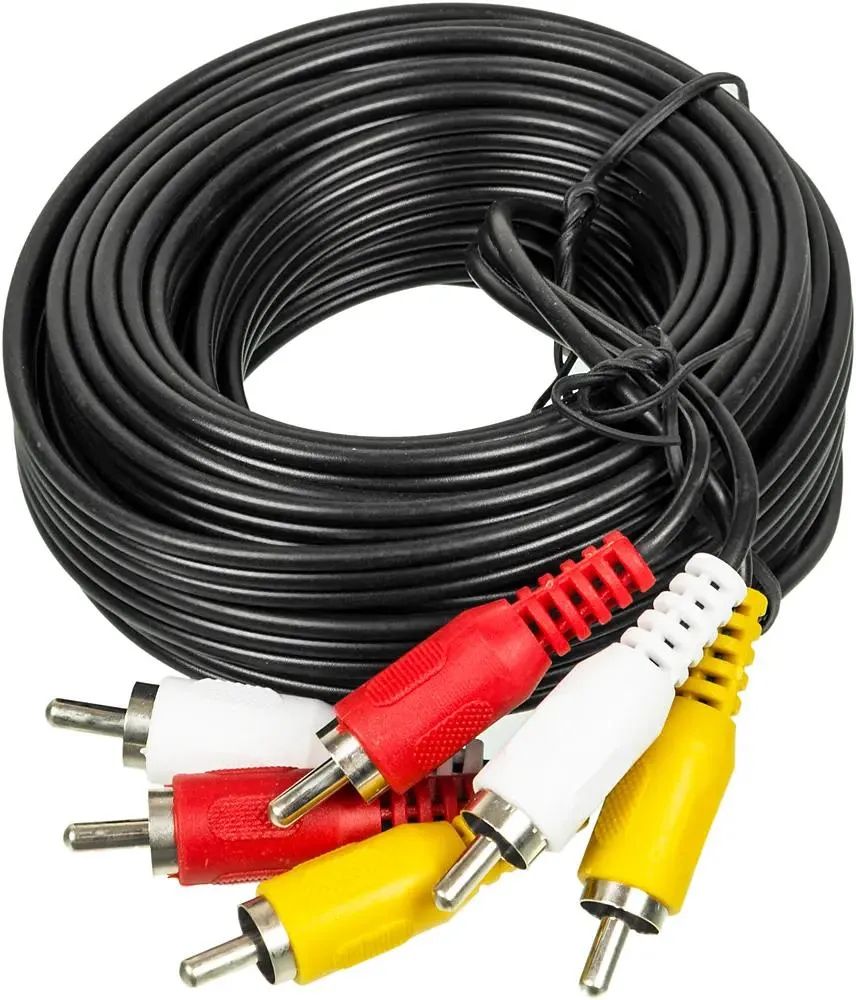 картинка Кабель Ningbo 3 RCA - 3 RCA 5м черный (JAAC027-5) от магазина бытовой техники и электроники «Тантал»