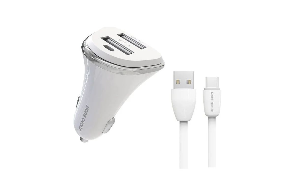 картинка Автомобильное З/У More Choice AC22m 2.4A micro USB белый от магазина бытовой техники и электроники «Тантал»